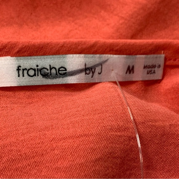 FRAICHE BY J Wrap Front Long Sleeve Dress in Coral - Picture 11 of 13